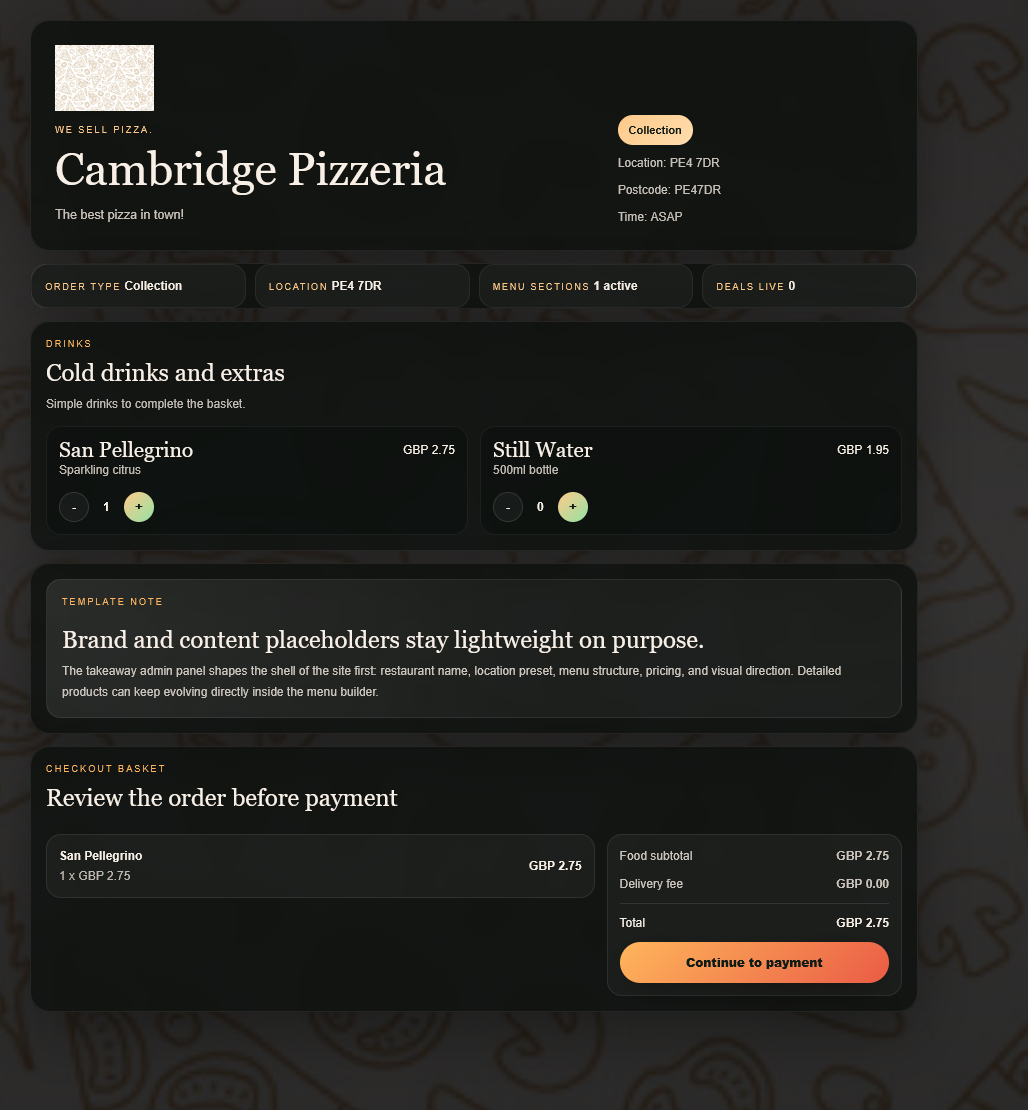 Warm illustrated food pattern used for the FoodTemplate platform