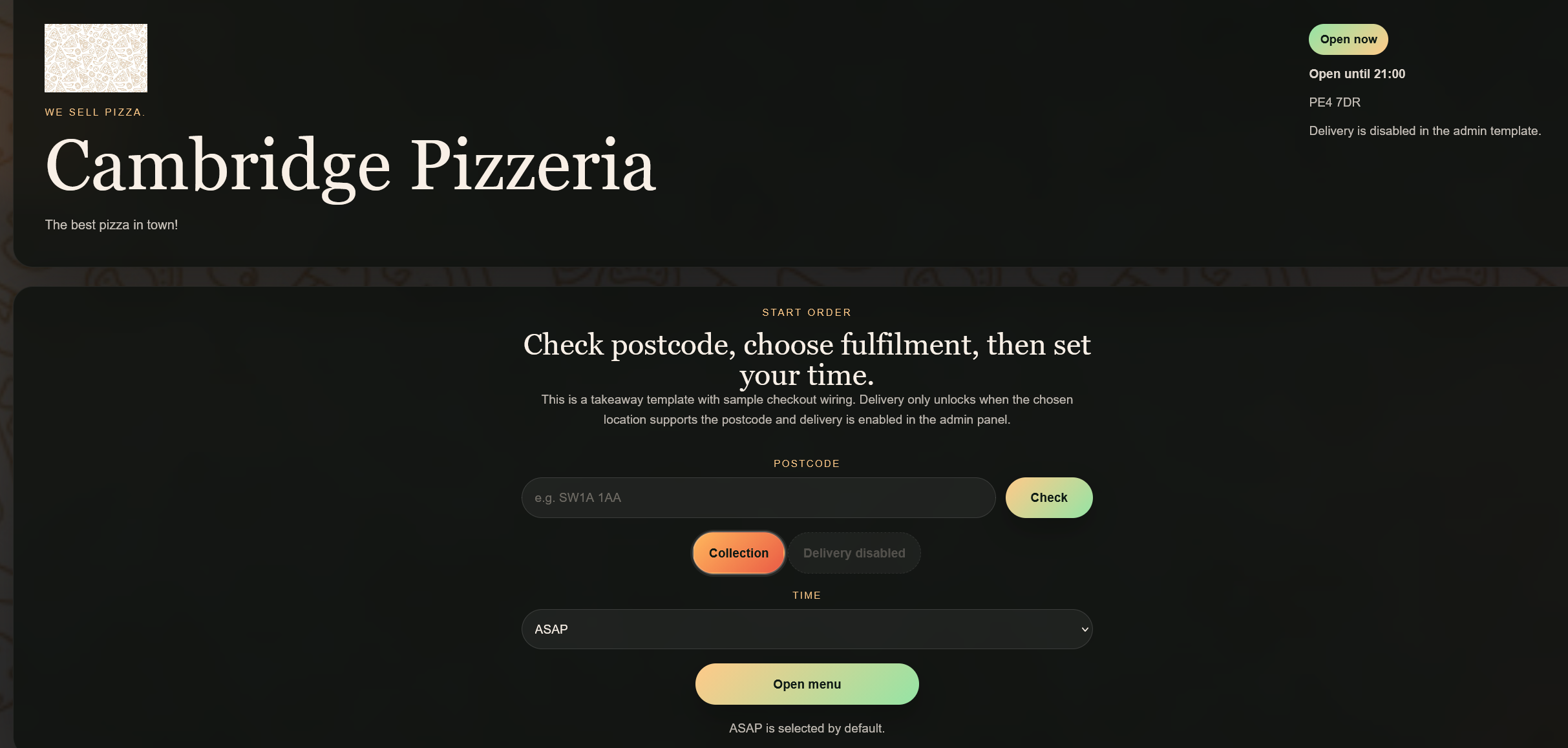 Warm illustrated food pattern used for the FoodTemplate platform